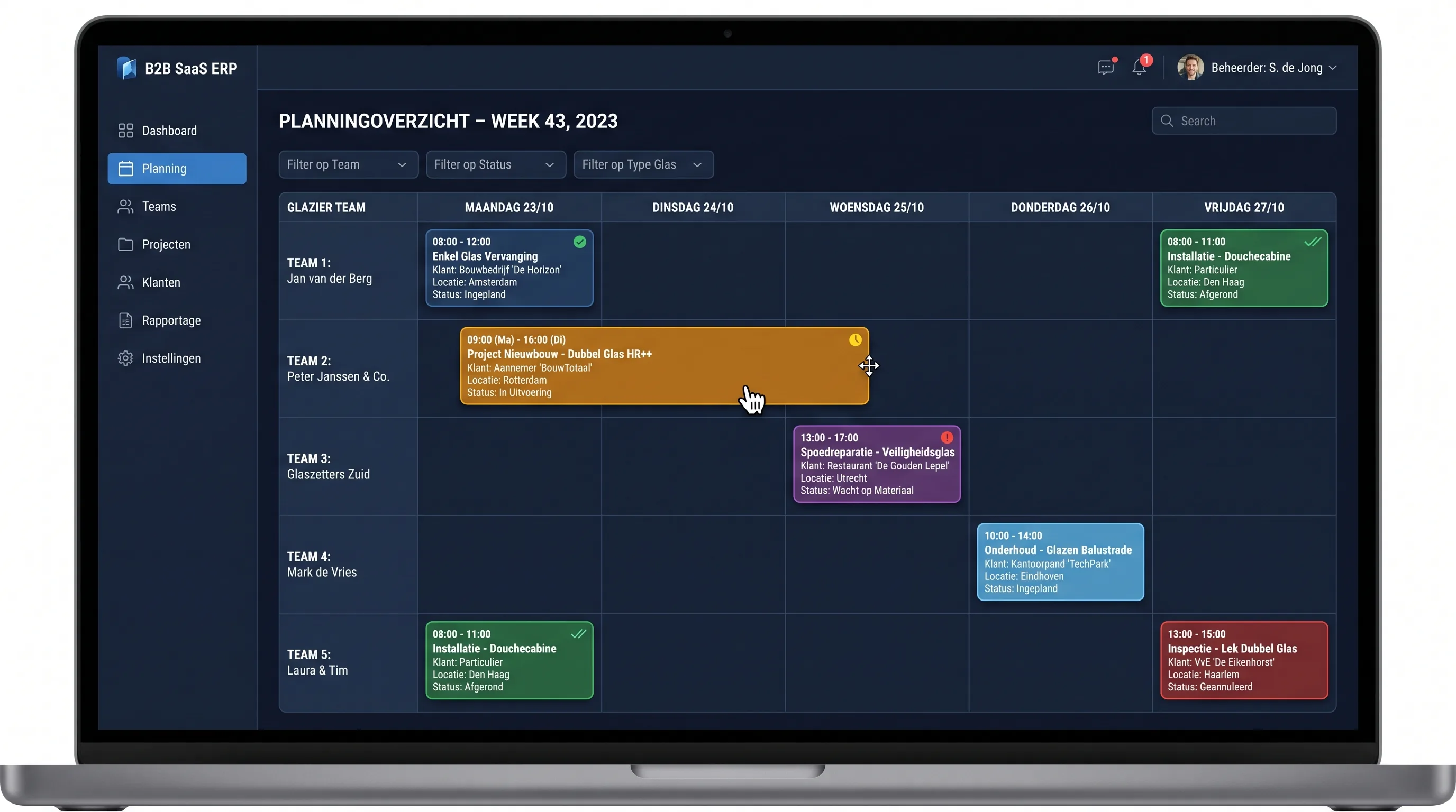 TFLX Glas planningsmodule